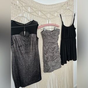 1 jumpsuit, 3 dresses, party time! Size 9